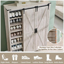 Axyaa Sliding Door Shoe Storage Cabinet, 7-Tier Farmhouse Organizer