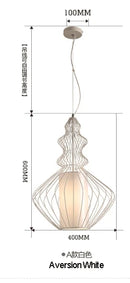 Axyaa Geometric Pendant Lamp Rope Birdcage Light Fixture E27 Scandinavian Style