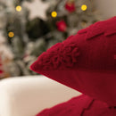Axyaa Snowflake Tree Pillowcase in Plush Red/Pink/White - 30x50/45x45/50x50cm