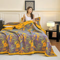 Axyaa Cotton Gauze Floral Single Quilt Blanket for Summer Comfort