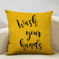 Axyaa Mustard Yellow Letter Style Cushion Cover 45x45cm Home Cafe Decor