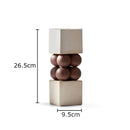 Axyaa Square Cylinder Ceramic Vase with Artificial Flowers for Desk Decoration