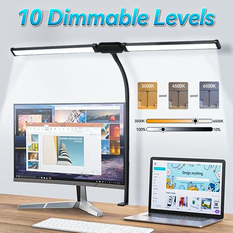 Axyaa USB LED Desk Lamp Monitor Screen Bar Eye-Care Table Light Stepless Dimming