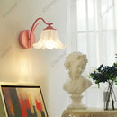 Axyaa Flower Back Wall Lamp Retro Cream Countryside Style for Bedroom & Living Room