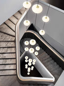 Axyaa Oval Ball Chandelier: Nordic Minimalist High-rise Staircase Lighting