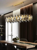 Axyaa Modern Crystal Chandelier Clear Hanging Ceiling Lamp Luster Dining Living Room Decor