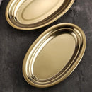 Axyaa Stainless Steel Oval Plate, Barbecue Rice Noodle Fish Plate