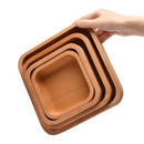 Axyaa Wooden Fruit Salad Bowl Plate, Retro Tableware Tea Tray, Dessert Snack Plate