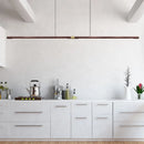 Axyaa Wood Pendant Lamp: Modern LED Walnut Strip Splicing Fixture