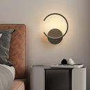 Axya LED Semicircular Wall Lamp for Bedroom Study Balcony in Black White Gold