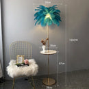 Axyaa Nordic Feather LED Floor Lamp for Living Room, Bedroom, Office - Stylish Home Decor & Night Light