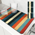Axyaa Geometric Absorbent Kitchen Mat: Quick Dry, Antiskid, Drain Pad