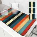 Axyaa Geometric Absorbent Kitchen Mat: Quick Dry, Antiskid, Drain Pad