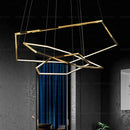 Axyaa Hexagonal Chandelier: Modern Luxury Villa Lighting for Minimalist Living Rooms