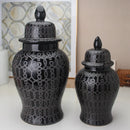 Axyaa Ceramic Tea Sealed Jar with Lid and Black Circular Ring