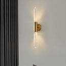 Axyaa LED Wall Lamp Modern Clear Glass Gold Dining Room Sconce