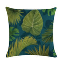 Axyaa Tropical Leaf Flax Pillowcase for Chic Living Room Decor