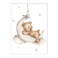 Axyaa Cute Bear Baby Name Wall Art Canvas Print Nursery Decor