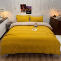 Axyaa Solid Color 4-Piece Bedding Set - Quilt Cover, Bed Sheet, Student Dorm 3-Piece Set