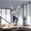 Axyaa Nordic Glass Chandelier: Creative Mickey Bubble Design LED Lighting for Home Decor
