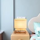 Axyaa Nordic Wood Table Lamp with Cloth Lampshade
