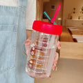 Axyaa Glass Water Bottle with Tea Infuser Filter Straw, Kawaii Design, 750ml