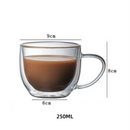 Axyaa Double Wall Glass Cup Set - Heat Resistant Borosilicate Glass Coffee Beer Cups
