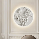 Axyaa High-end Circular White Glass Wall Lamp for Bedroom and Living Room
