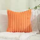 Axyaa Luxe Faux Fur Striped Throw Pillow Cover for Home Decor
