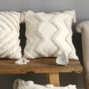 Bohemian Tufted Pillow Cover with Moroccan Embroidery by Axyaa