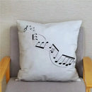 Axyaa Cartoon Sheet Music Printed Cushion Cover for Bedroom and Living Room