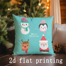 Axyaa Christmas Cartoon Pillow Covers for Sofa, Bedroom, Car - Rectangular Back Cushion