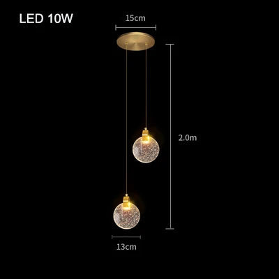 Axyaa Bubble Crystal Pendant Lights: Elegant Indoor Hanging Lamp for Home Decor