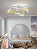 Axyaa Kids Airplane Wood Ceiling Lamp