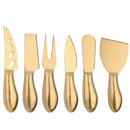 Axyaa Stainless Steel Cheese Knife Set - 6 Piece Butter Slicer Pizza Cutter