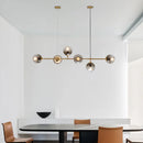 Axyaa Modern Glass Chandeliers Black Hanging Lamp for Kitchen Dining Room Bar