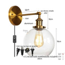 Axyaa Glass Globe LED Wall Light - Rustic Vintage Industrial Mirror Fixture