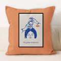 Axyaa Line Art Coffee Cushion Cover for Home & Car Decor