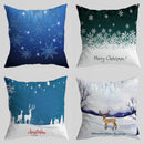 Axyaa Christmas Snowflake & Deer Pillow Covers - Sofa Bedroom Car Cushion Cover
