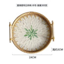 Axyaa Shell Tray: Light Luxury Double-eared Rattan Storage for Decorative Display