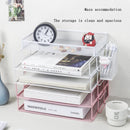 Axyaa 4-Layer Stackable Pink Desk Organizer - Metal File Tray for Desk Organization