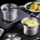 Axyaa Stainless Steel Steam Bowl with Lid 300ml - Versatile Kitchen Stew Pot & Egg Poacher