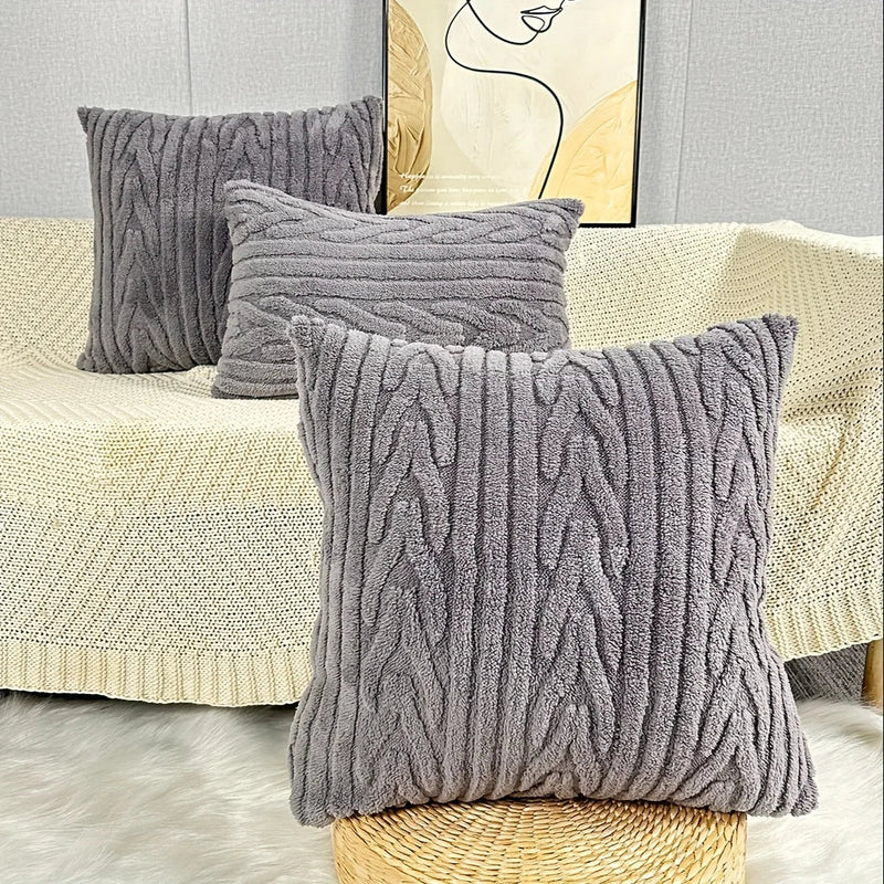 Axyaa Plush Cream White Throw Pillow Cover for Cozy Home Decor