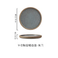 Axyaa Coarse Pottery Vertical Edge Ceramic Pasta Plate, Solid Color Round Dish