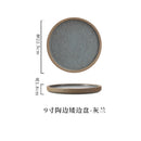 Axyaa Coarse Pottery Vertical Edge Ceramic Pasta Plate, Solid Color Round Dish