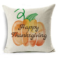 Axyaa Thanksgiving Pumpkin Ornaments Linen Throw Cushion Covers Home Decor