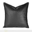 Axyaa Black Calfskin Emossed Pillow Cover for Luxury Model Room Decor.