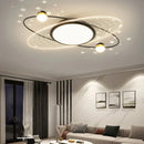 Axyaa Moon Design LED Ceiling Lamp, Luxury Remote Control Living Room Lights