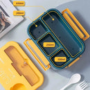 Axyaa Double-layer Lunch Box with Compartments & Lids, Leak-Proof, Microwave-safe, Carrying Handle