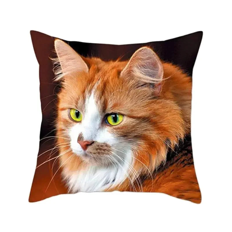 Cat Pattern Cushion Cover 45x45cm - Ideal Sofa & Home Decor Gift by Axyaa